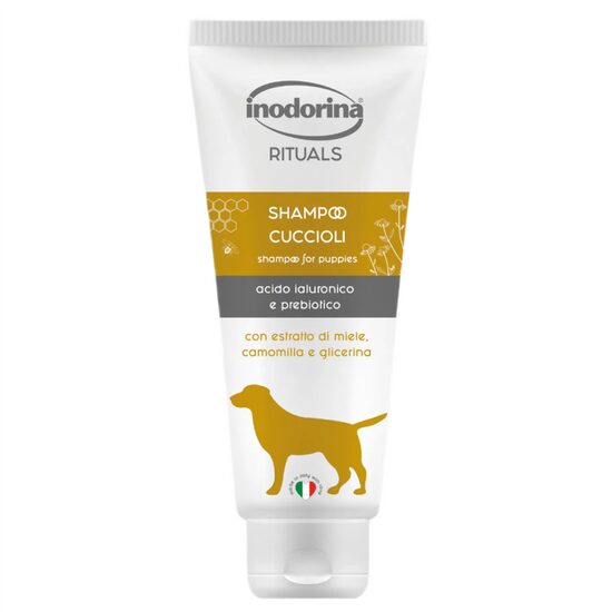 Sampon pentru Pui si Piele Sensibila Inodorina Puppies (250ml) - Formula cu Miere, Musetel, Acid Hialuronic si Filtru UV