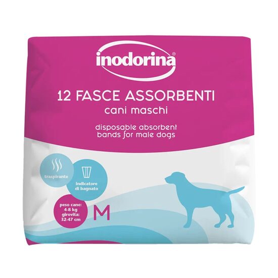 Banda Absorbanta pentru Caini Masculi Inodorina M – Scut Abdominal Protectie Incontinenta si Calatorii