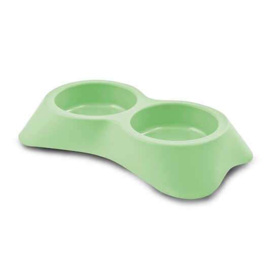 Castron Plastic Dublu Rigid Nuvola Doppia 7 (2x0.6L) - Bol Antiderapant Apa si Hrana