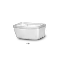 Castron din plastic finisat pentru cusca cu usa metalica 300ml, 9x12x5.5 cm