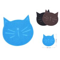 Covoras Antiderapant pentru Castroane si Litiera YOMMY 38x38cm, Forma Pisica, Impermeabil