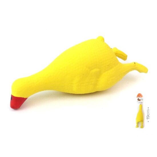 Jucarie Rata Galbena din Latex pentru Caini (19cm) - Interactiva pentru Scuturat, Dresaj prin Aport si Stimulare Mentala