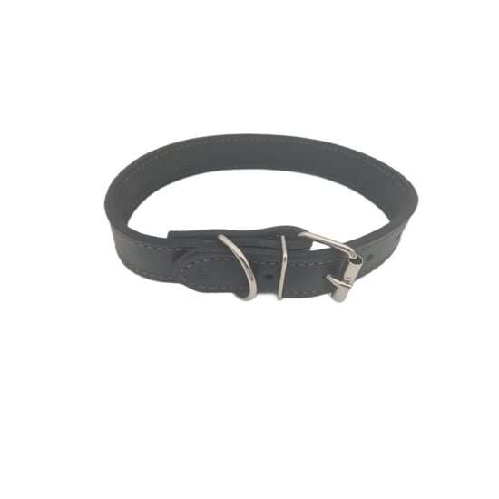 Zgarda caini Piele Naturala Dublata Neagra petRO, 3x60cm  Productie Romania, Rezistenta, Protectie Gat