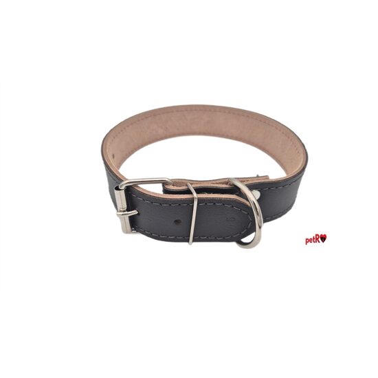 Zgarda Lata Piele Dublata Maro petRO 4x60cm - Protectie Trahee (Amstaff, Pitbull)