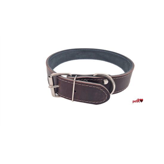 Zgarda Lata Piele Dublata Maro petRO 4x70cm - Forta si Siguranta (Cane Corso, Akita)