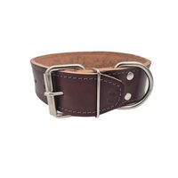 Zgarda caini Dubla Forta Extrema, Piele Naturala Durabila Maro, Gigant 5 cm – Editia Heritage Romania · 