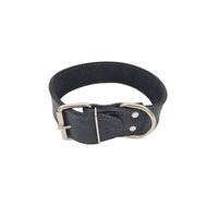 Zgarda caini Piele Naturala Dubla - Forta Extrema petRO Neagra, Gigant 5 cm Latime, Fabricata Artizanal in Romania (42cm – 73cm Gat) · 