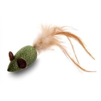 Set 12 Jucarii pentru Pisici Soricei din Catnip Presat cu Pene Naturale 4.3cm JK Animals