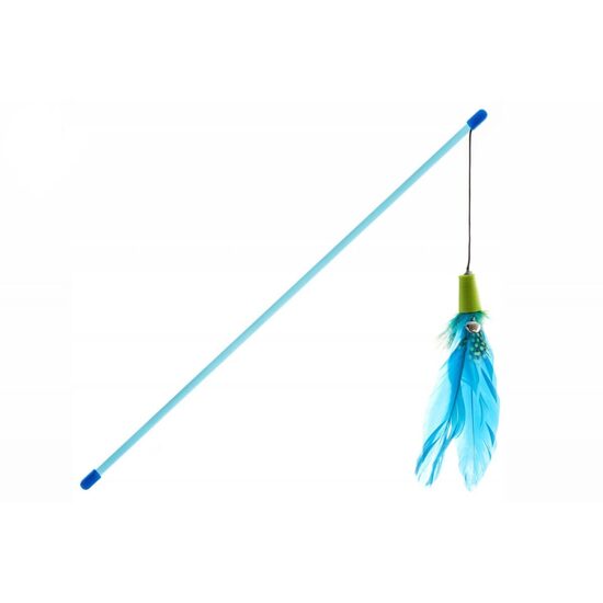 Undita Interactiva pentru Pisici cu Pene si Clopotel: Tija Flexibila 40cm, Fir Scurt si Control Precis la Joaca