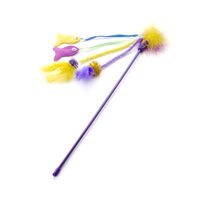Undita Interactiva pentru Pisici cu Pestisori, Pene si Panglici: Tija de 40 cm si Momeala Senzoriala Multipla