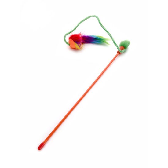 Undita Interactiva pentru Pisici din TPR si Plus: Tija Flexibila de 40 cm si Texturi Atractive la Vanatoare