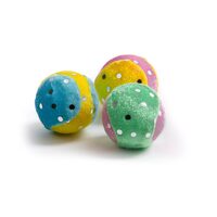 Set 3 Jucarii pentru Pisici Mingi din Spuma Moale cu Sunet si Buline Stralucitoare JK: Elasticitate, Textura Catifelata