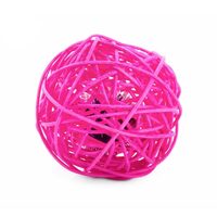Minge din Ratan cu Minge din Betea si Clopotel pentru Pisici JK (6 cm): Stimulare Tactila si Auditiva · 