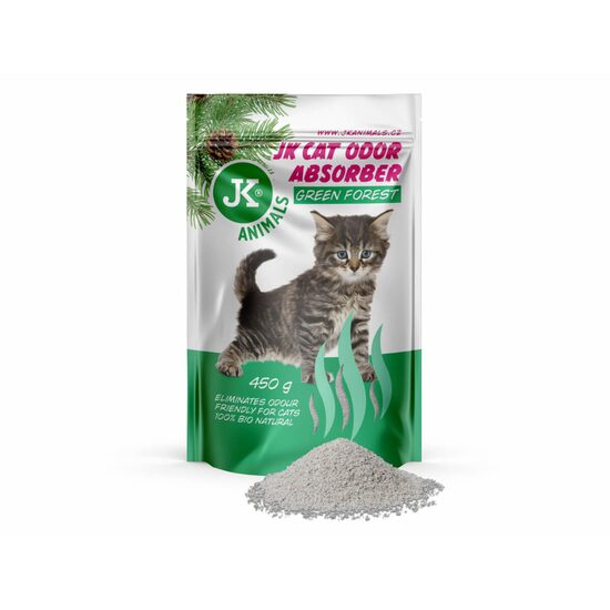 Odorizant si Absorbant BIO Miros Placut Litiera Pisici JK Padure Verde (450gr) Bentonita Naturala Premium