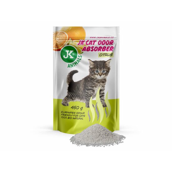 Odorizant si Absorbant de Mirosuri pentru Litiera JK BIO cu Parfum de Citrice (450g) - Bentonita Naturala