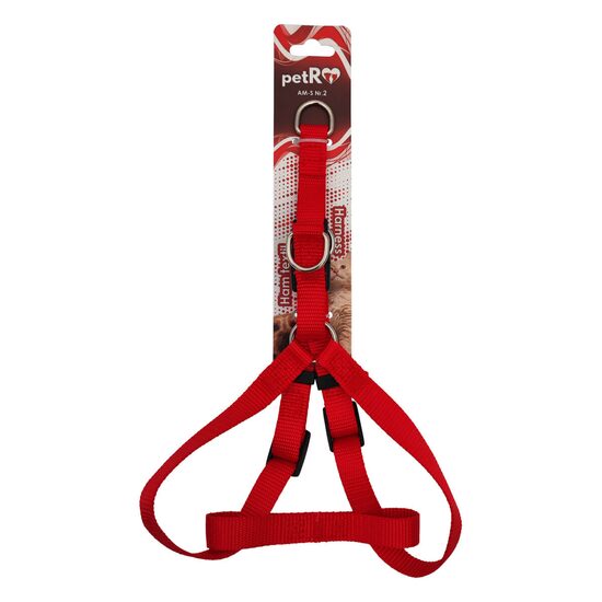 Ham Caini Step-In Rosu petRO S (1.5cm x 30-50cm) - Echipare Rapida Fara Presiune pe Gat pentru Bichon si Talie Mica