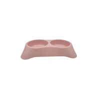 Castron Plastic Dublu petRO M (2x200ml) - Bol Monobloc pentru Pisici si Caini Mici