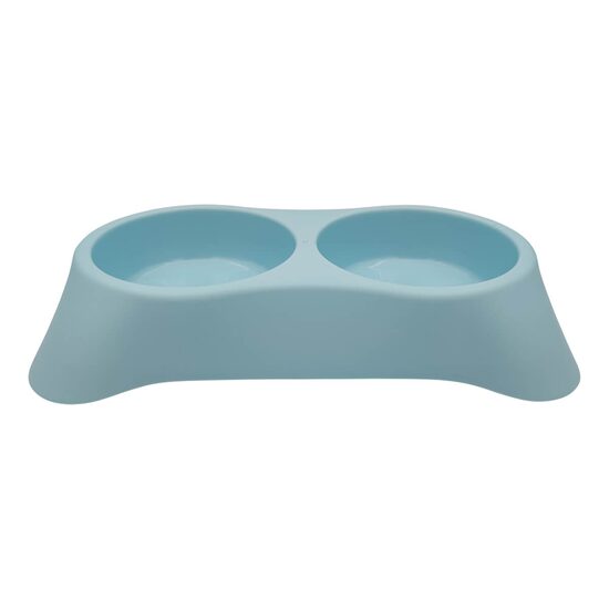 Castron Plastic Dublu petRO L (2x400ml) - Bol Monobloc pentru Caini de Talie Mica si Medie