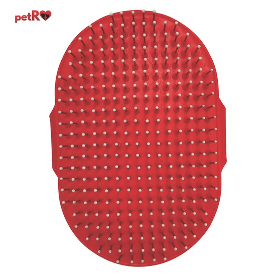 Perie de Palma Ovala din Cauciuc petRO cu Tipsuri de Protectie – Ajustabila cu Pini Metalici Flexibili pentru Par Mort si Masaj, 13 x 8.5 x 1.7 cm