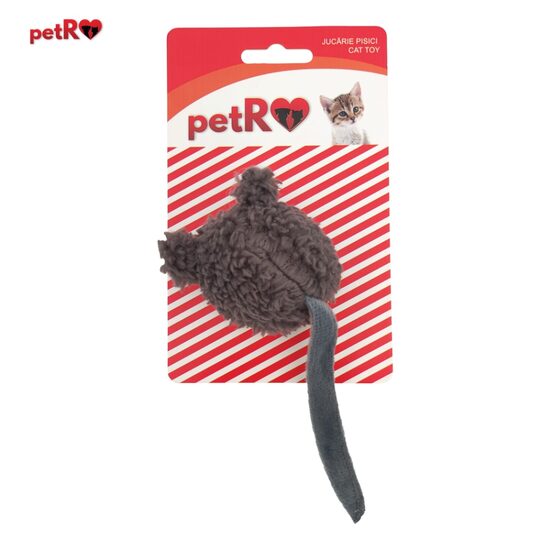 Jucarie pisica minge soricel plus gri 13 cm PETRO PTR-LBD2017-3