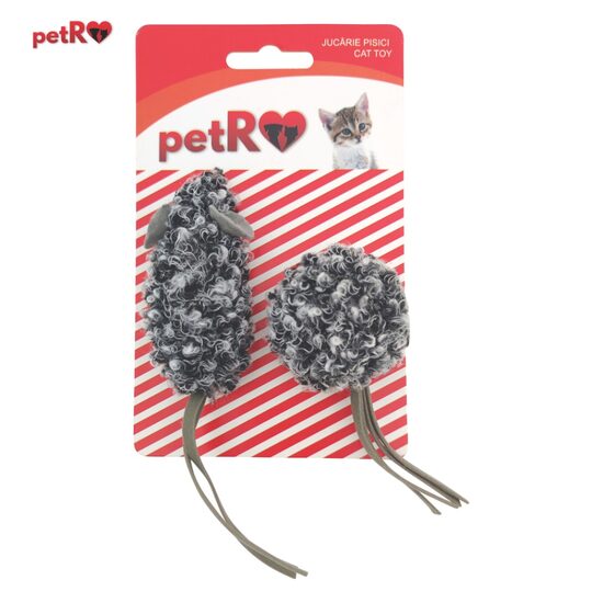 Jucarie pisica 2buc/set soricel minge gri PETRO PTR-LBD2018-3