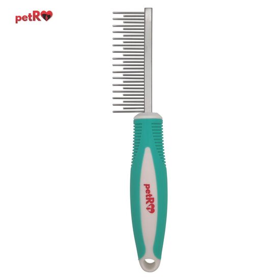 Pieptene Metalic Profesional petRO cu Dinti Alternativi Lungi si Scurti – Instrument Hibrid pentru Descurcare si Netezire Substrat