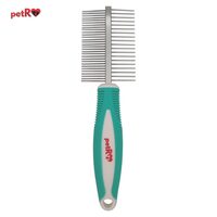 Pieptene Metalic Dublu Profesional 2-in-1 petRO pentru Descurcat si Finisat Blana, 19.5 x 5.1 cm