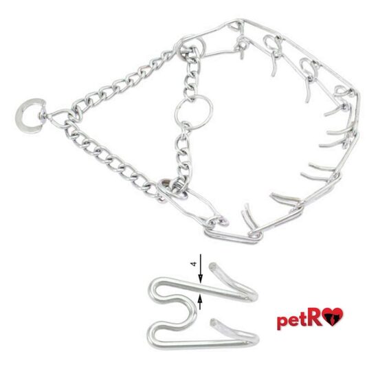 Zgarda de Forta petRO, Metalica, 4 mm x 60 cm – Instrument Profesional pentru Dresaj si Control