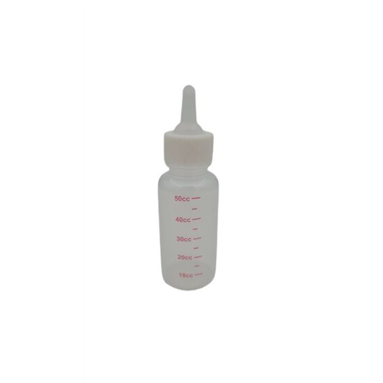 Sticla gradata cu tetina pentru alaptarea si hranirea artificiala a catelusilor, pisicutelor si rozatoare, petRO, 50 ml