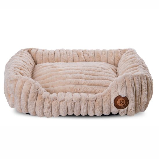 Patut pentru Caini JK Olaf M 60x50x17h cm Bej – Design Minimalist Scandinav, Interior Plusat Moale si Fund Antiderapant