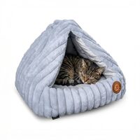 Casuta tip Iglu pentru Caini si Pisici JK Olaf 45 cm – Culcus Acoperit cu Design Minimalist Scandinav, Perna Detasabila si Baza Antiderapanta · 