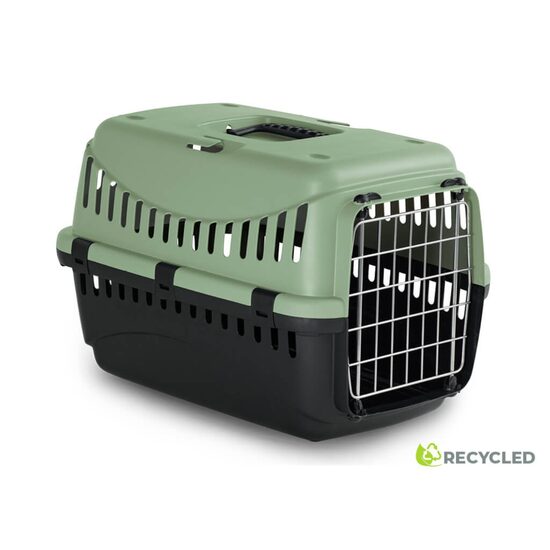 Cusca Transport Pisici si Caini Mici GIPSY S Verde 46x31x32cm — Usa Metalica si Fixare Centura Auto
