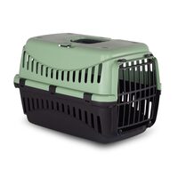 Cusca Transportor pentru Pisici Mari si Caini Medii Gipsy L cu Usa Plastic (58x38x38 cm) - Cu Fixare Centura Auto si Ventilatie  Totala