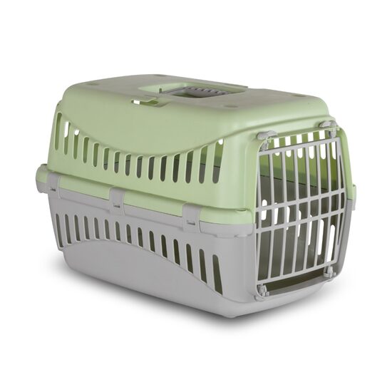 Transportor Gipsy Color S (46x31x32 cm) Verde - Cusca cu Usa Plastic si Prindere Auto