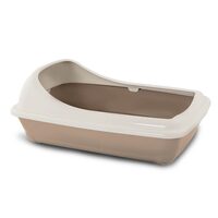 Litiera Deschisa cu Bordura Birba Rim S (38x31x17 cm) Bej - Pentru Pui si Pisici Mici