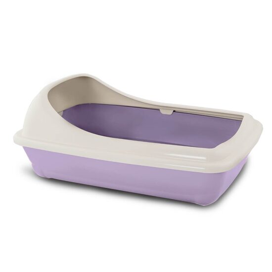 Litiera Deschisa cu Rama Inaltata si Curbata MPB L (56x39x20 cm) - Bordura Anti-Imprastiere pentru Pisici Mari