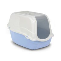 Litiera Acoperita Pisici Medii-Mari Romeo L Color 57x39x41cm Albastra - Filtru Carbon