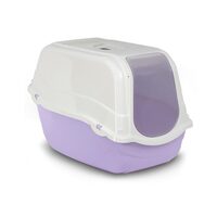 Set Premium Litiera Acoperita Pisici Medii-Mari ROMEO L Color - Cu Filtru Carbon, Lopatica ELEKTRA, Plicuri Cremoase, Undita Iarba Pisicii si Odorizant