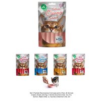 Set 5 Pachete Recompense Cremoase pentru Pisici JK Creamy Snack (25x15g) - 5 Arome Gourmet cu Taurina si Vitamine
