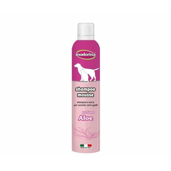Set Inodorina Fara Clatire: Sampon Uscat Spuma Aloe Vera 300ml + Servetele Clorhexidina 110buc