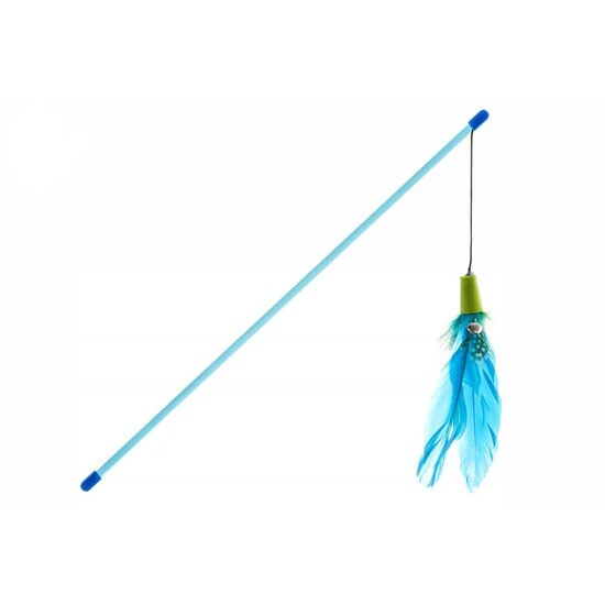 Set 3 Jucarii Interactive pentru Pisici: Undita Flexibila cu Pene (Fir Scurt) + Undita Compacta Eco Peste cu Catnip (20cm) + Set 2 Mingi cu Pene JK