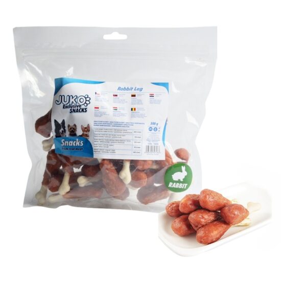 Recompense Hipoalergenice Caini JUKO Pulpe Ros de Calciu Invelite in Carne de Iepure (500gr)