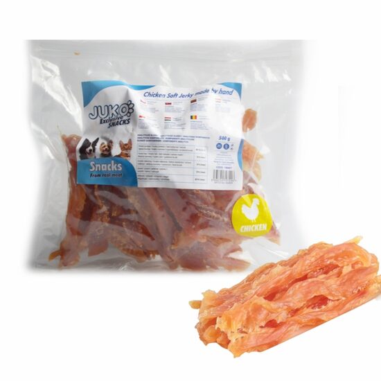Recompense Naturale Caini Fasii Moi din Carne de Pui – Gustare Fara Gluten pentru Dresaj si Recompensare 500gr 